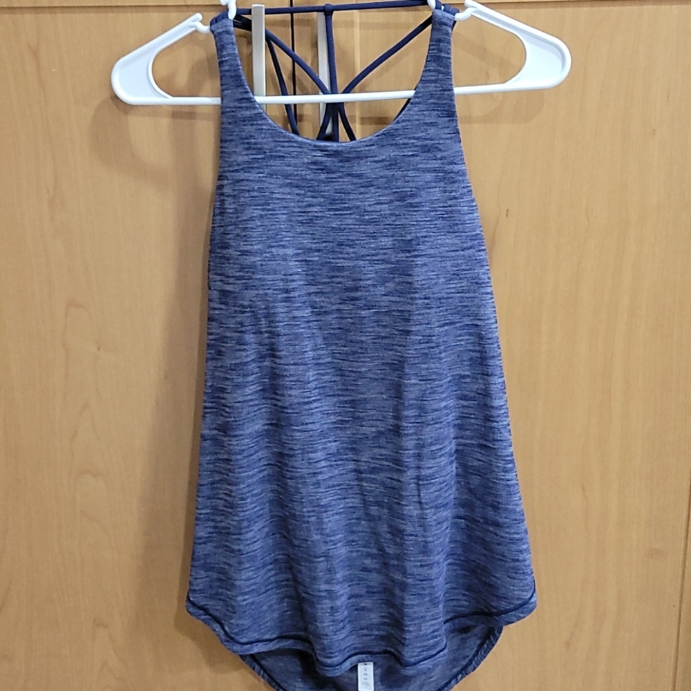 Lululemon Size 8 Blue Heathered Tank with beautiful straps!!